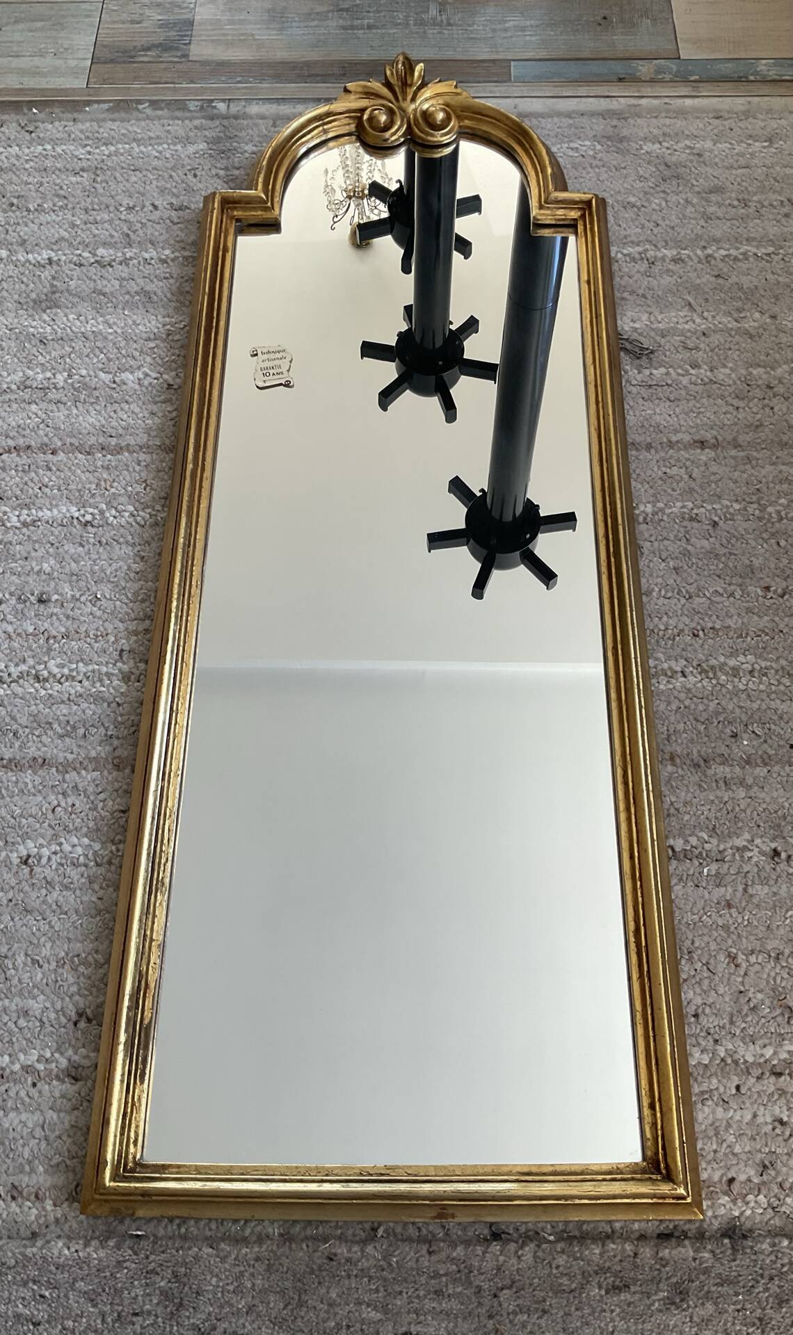 Vintage gold baroque mirror from the 1970s.