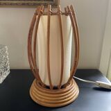 Rattan and bamboo lamp by Louis Sognot 1960