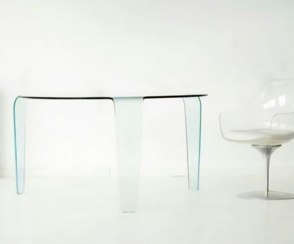 Table tripode en verre Fiam pour Roche Bobois