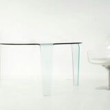 Fiam for Roche Bobois large vintage tripod glass table