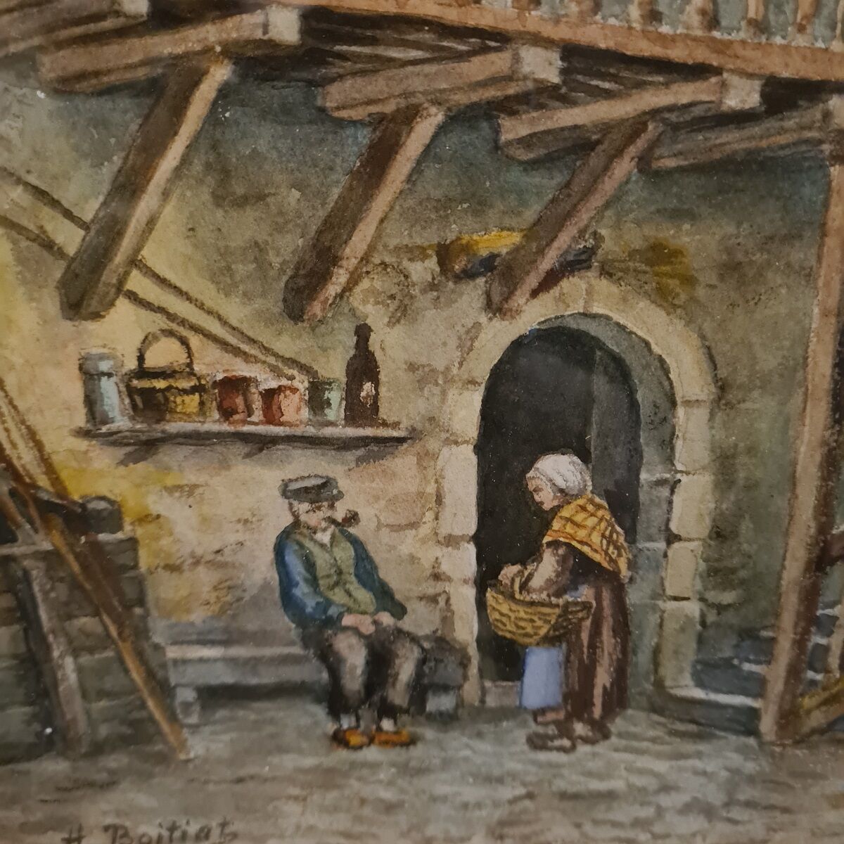 Aquarelle d’Henri Boitiat 1866 1944