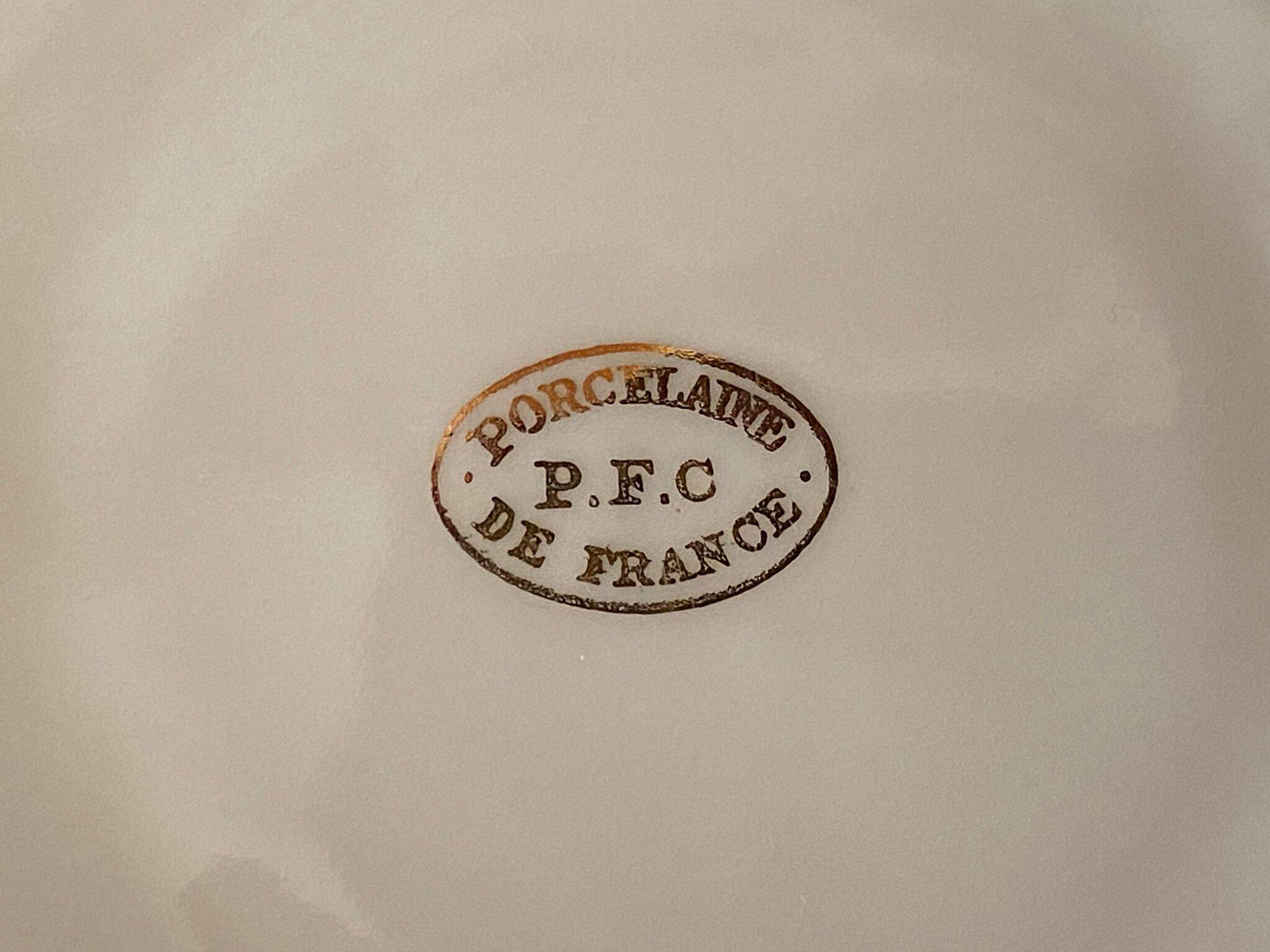 Set of 6 porcelain coffee cups and saucers PFC France