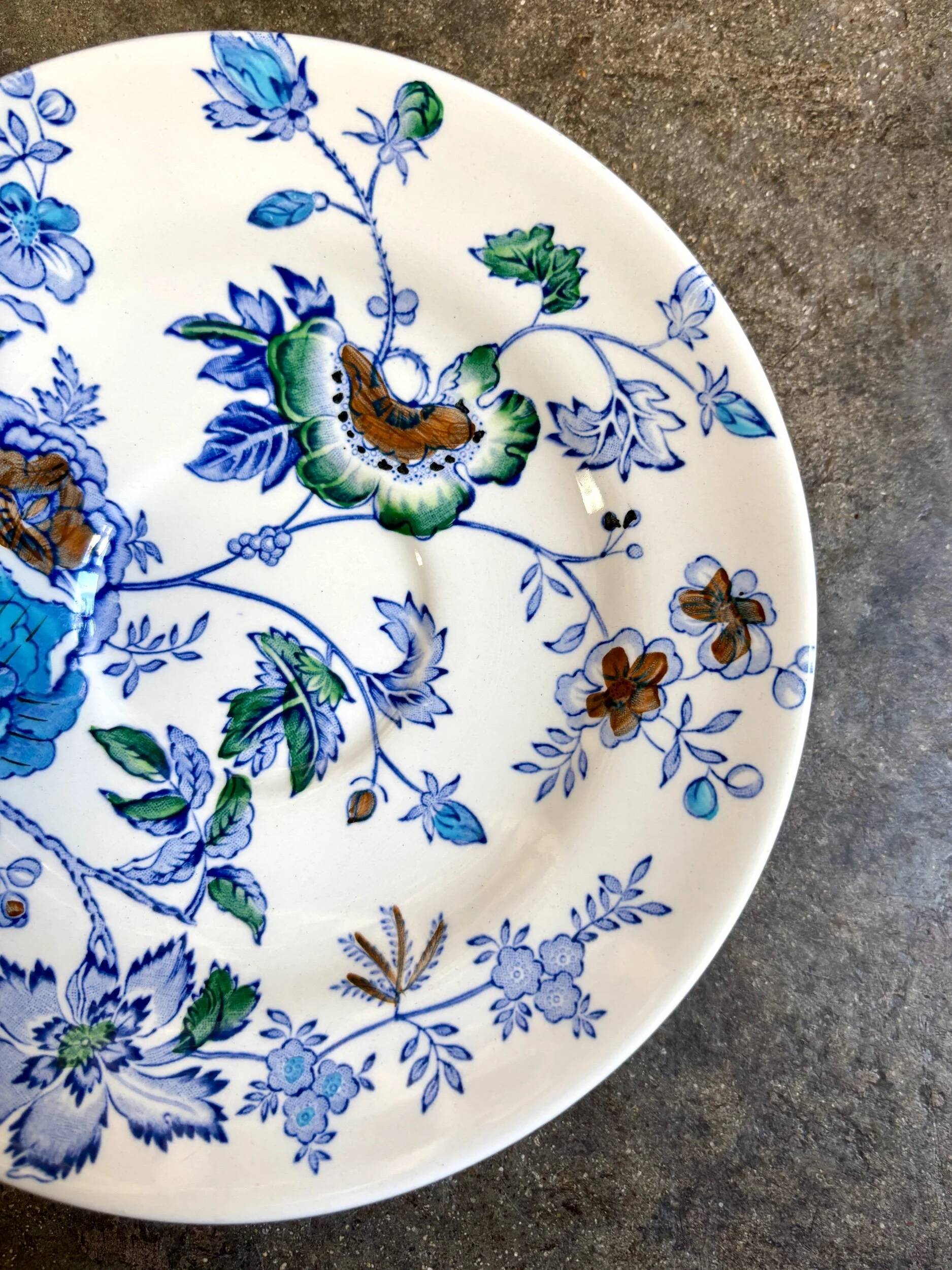 Mason's ironstone polychrome dish, "Belvedere" service - early 20th century