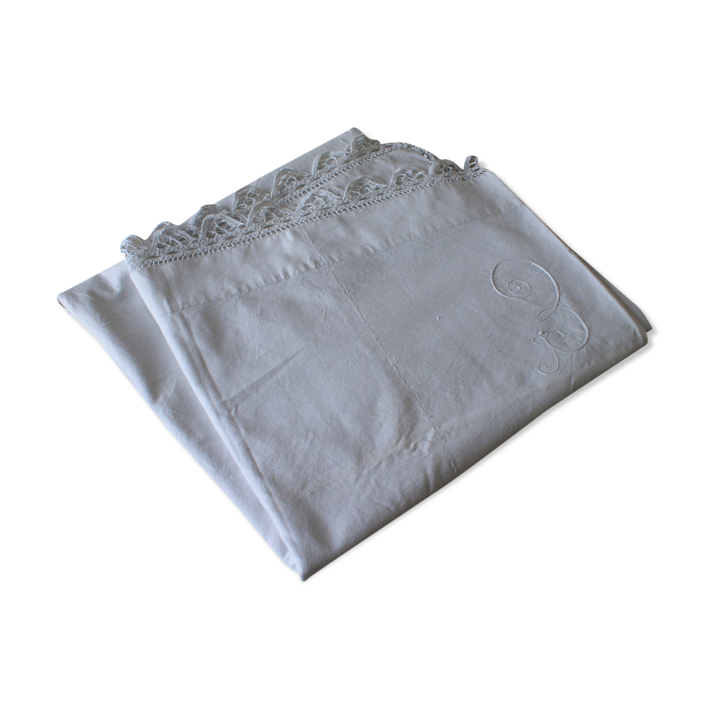 Old linen drapery embroidered, early 20th century