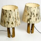 Pair of large extraordinary heavy Mid Century brass table lamps