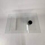 Table basse postmoderne italienne en marbre et verre, années 1990