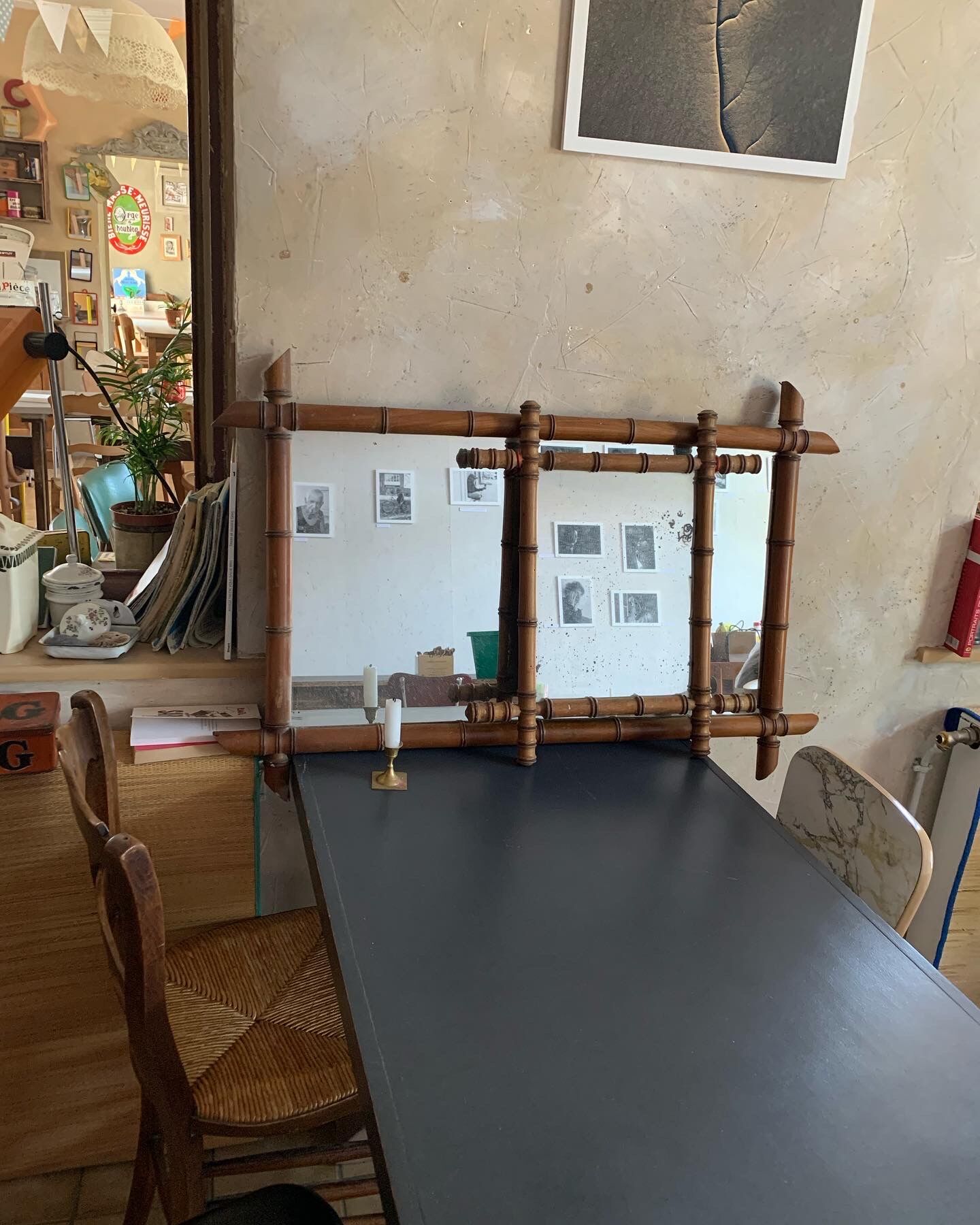 Antique wooden mirror