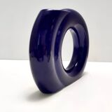 Geometrical Blue Glazed Vase by Pietro Arosio for Parravicini, Italy