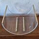 Italian magazine rack in acrylic and solid brass, 1970s