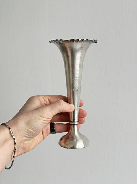 Small metal bud vase