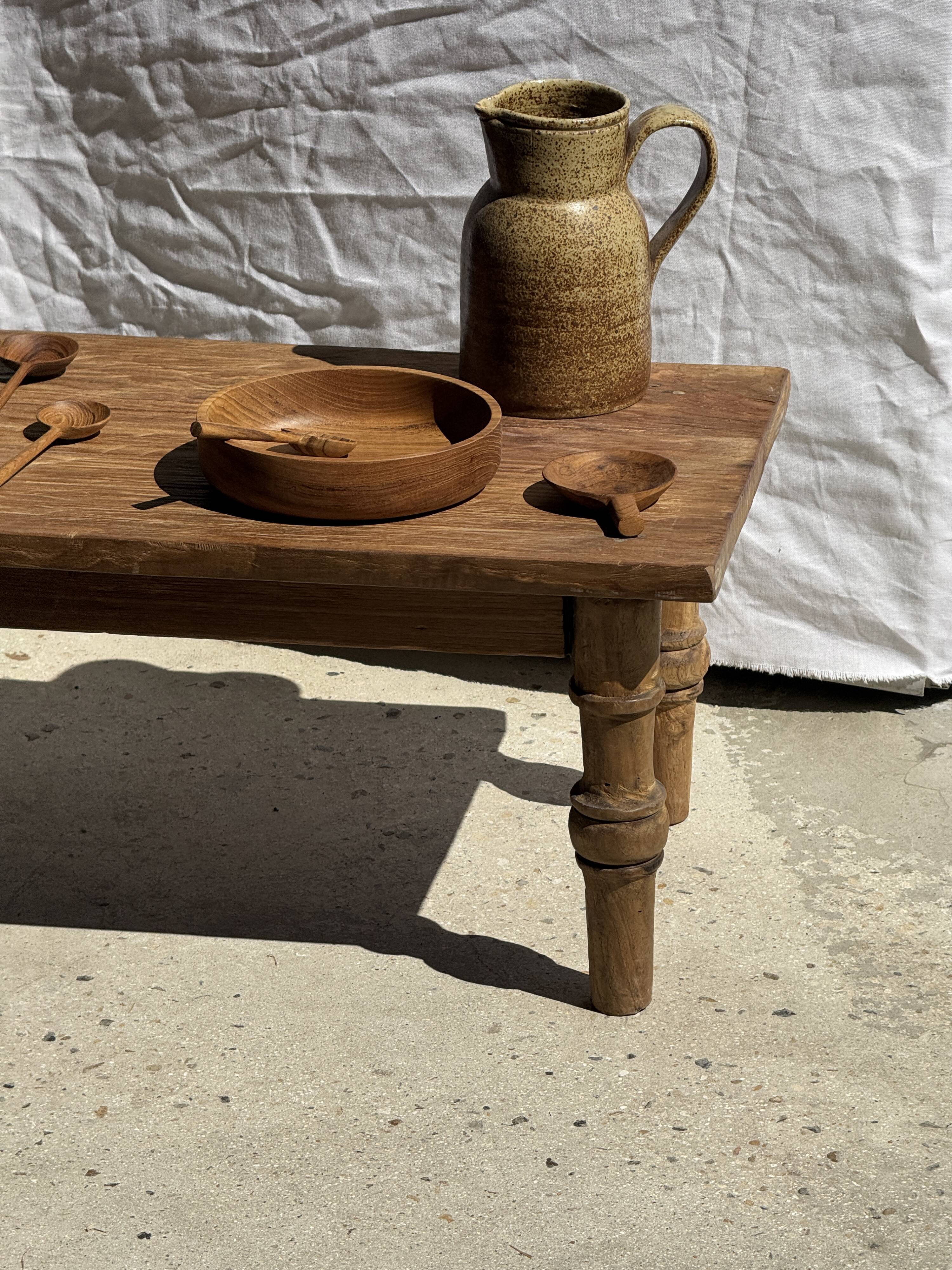 Bowl, cut or presentation plate in monoxyle teak D21 H5
