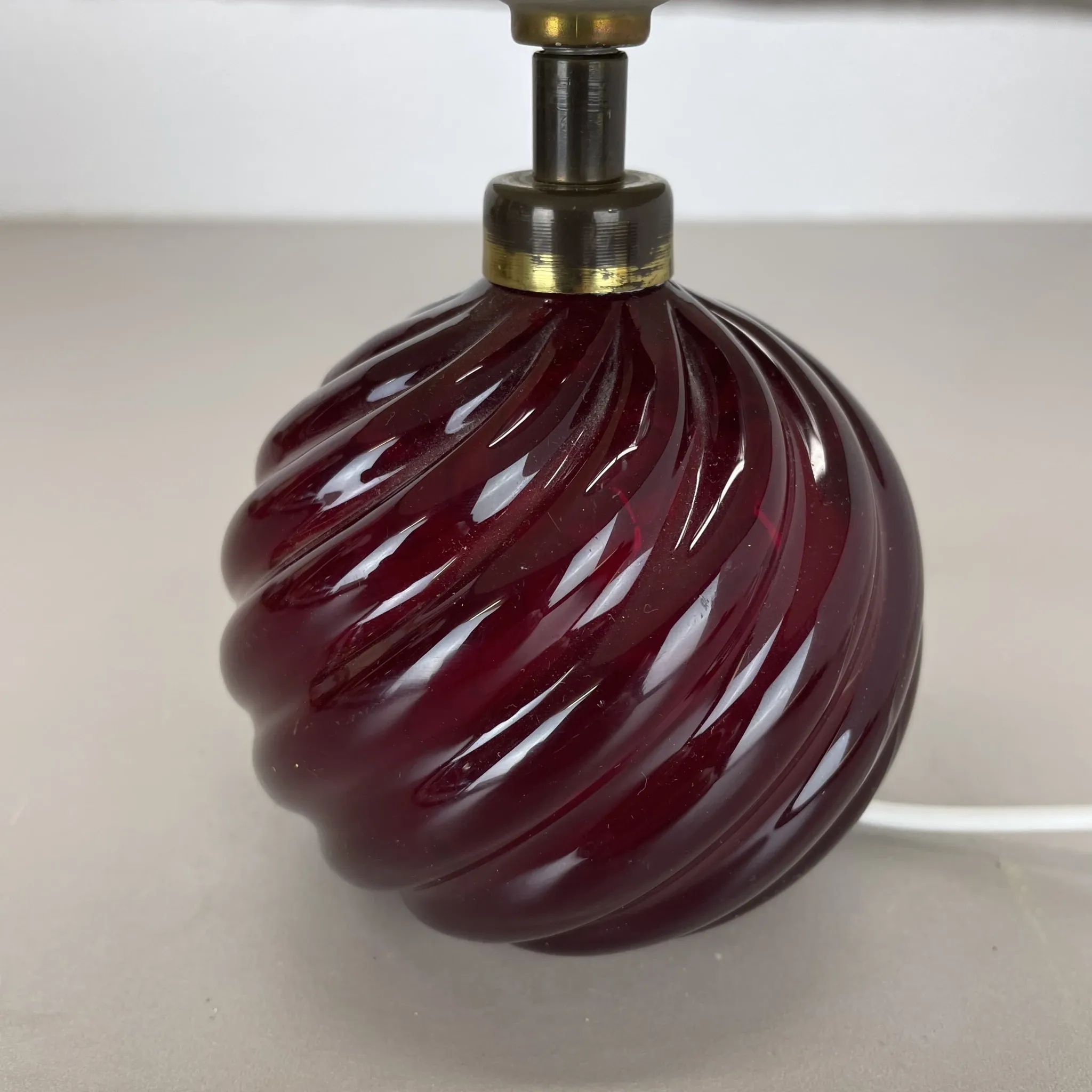 Unique Table Lamp Base made of Murano Glass with Red Ball, Barovier & Toso (attributed), Italy, 1960s