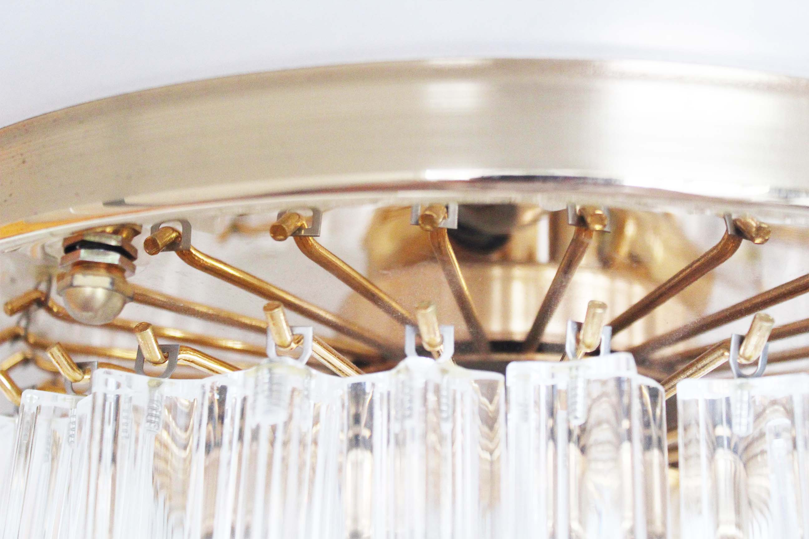 Incredible and large 'Triedri' flush mount light by Paolo Venini for Venini