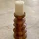 Turned wooden candle holder
