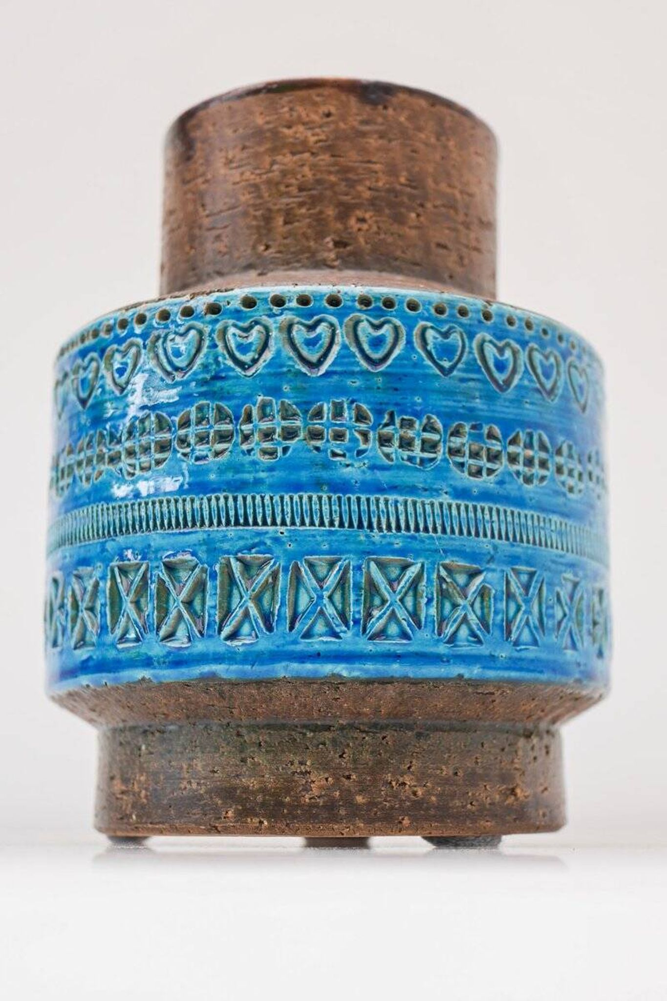 Vintage Rimini Blue Ceramic Vase by Aldo Londi for Bitossi, Italy, 1960s