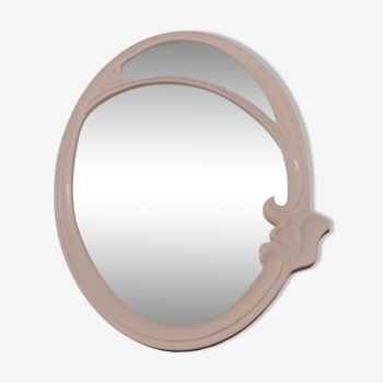 Miroir oval en fonte rose layette