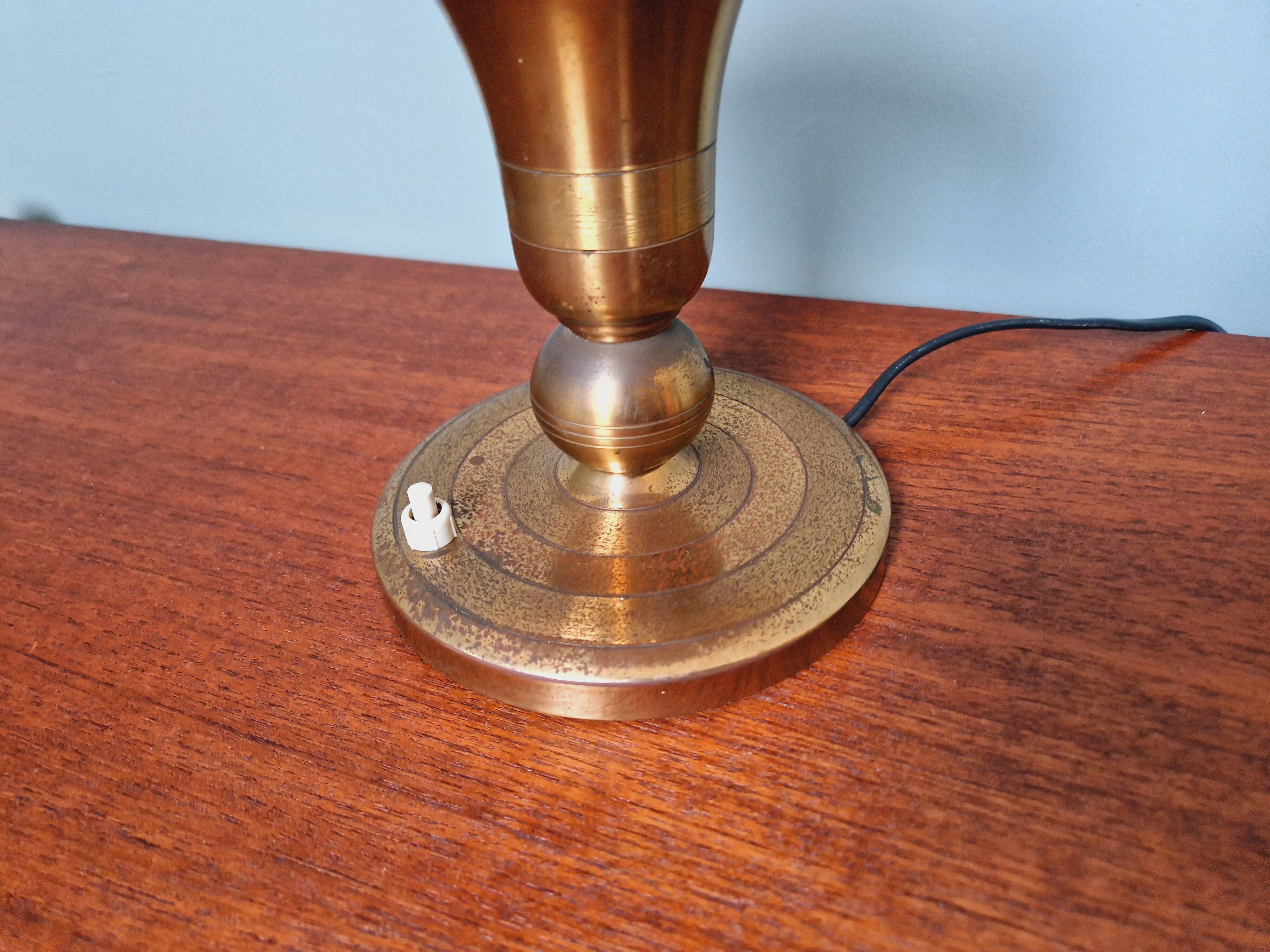 Lampe Art Déco en laiton, années 1920-30