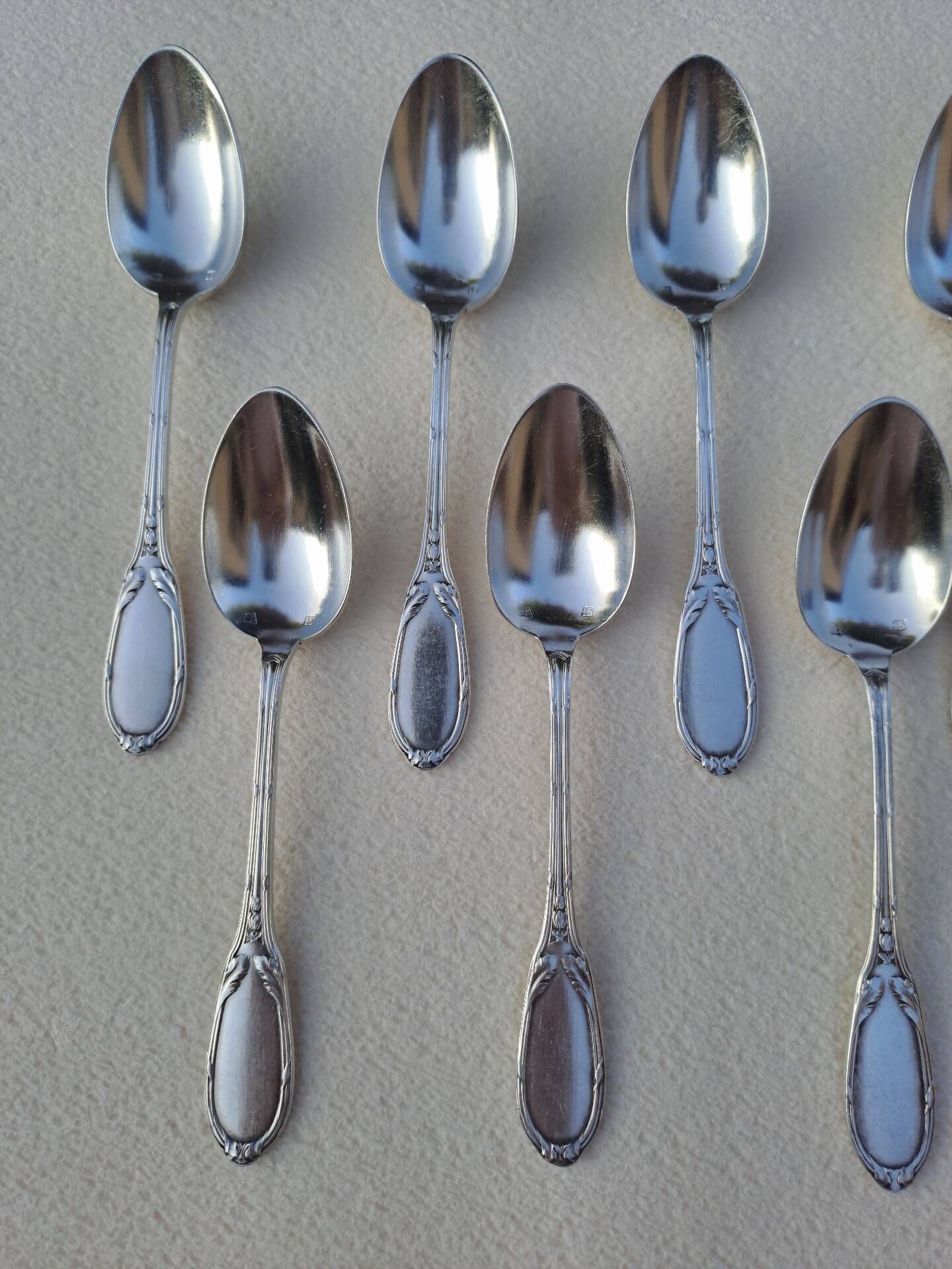 10 small silver-plated metal spoons SF Saglier Frères