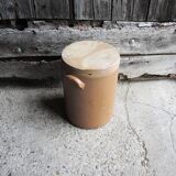 Antique stoneware grease pot with lid H 36.5 cm