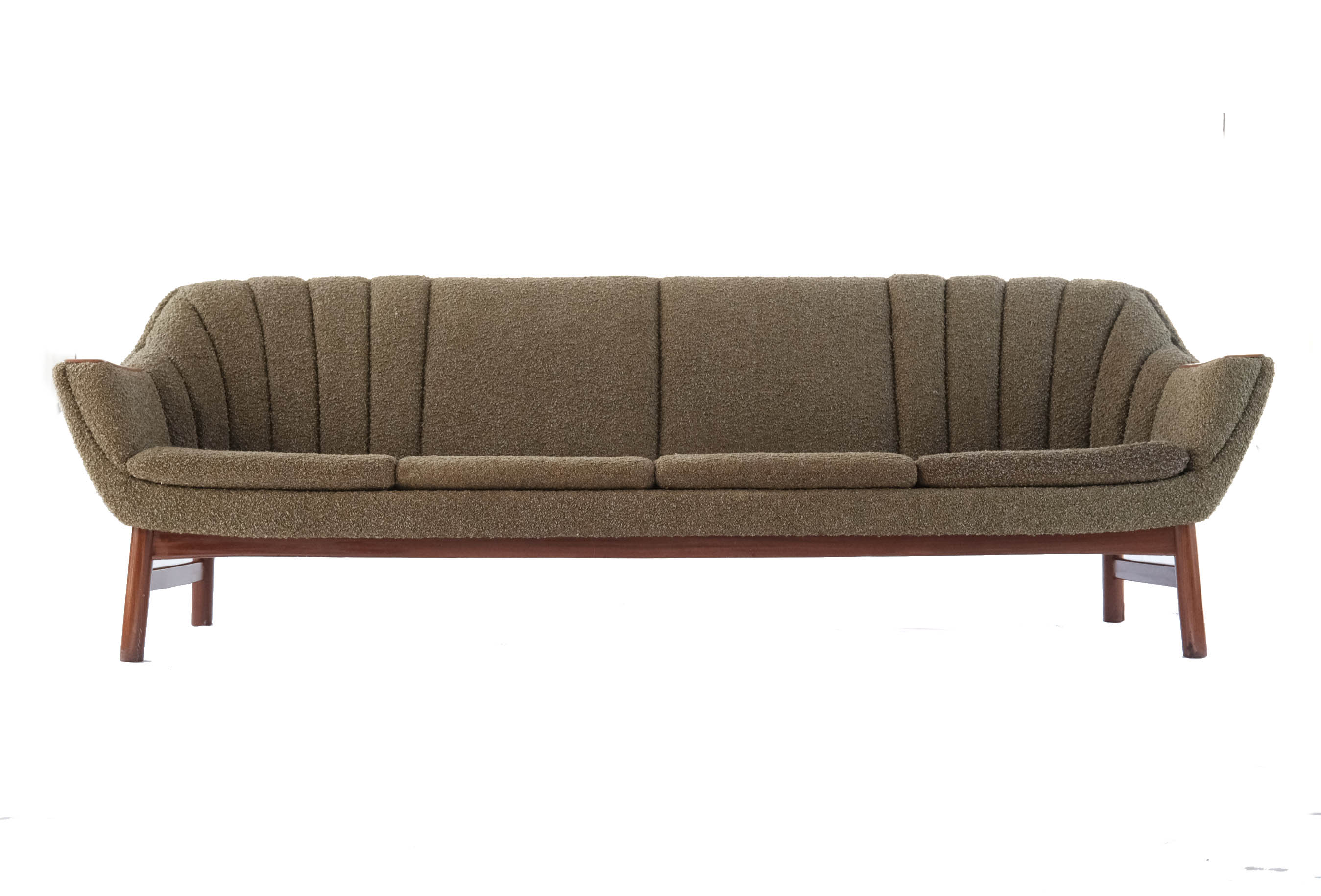 Scandinavian vintage wool boucle sofa, Norway 1960's