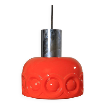 Suspension vintage en opaline orange – Années 60/70