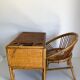Bureau enfant en rotin avec son fauteuil