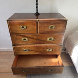 English boat commode in mahogany