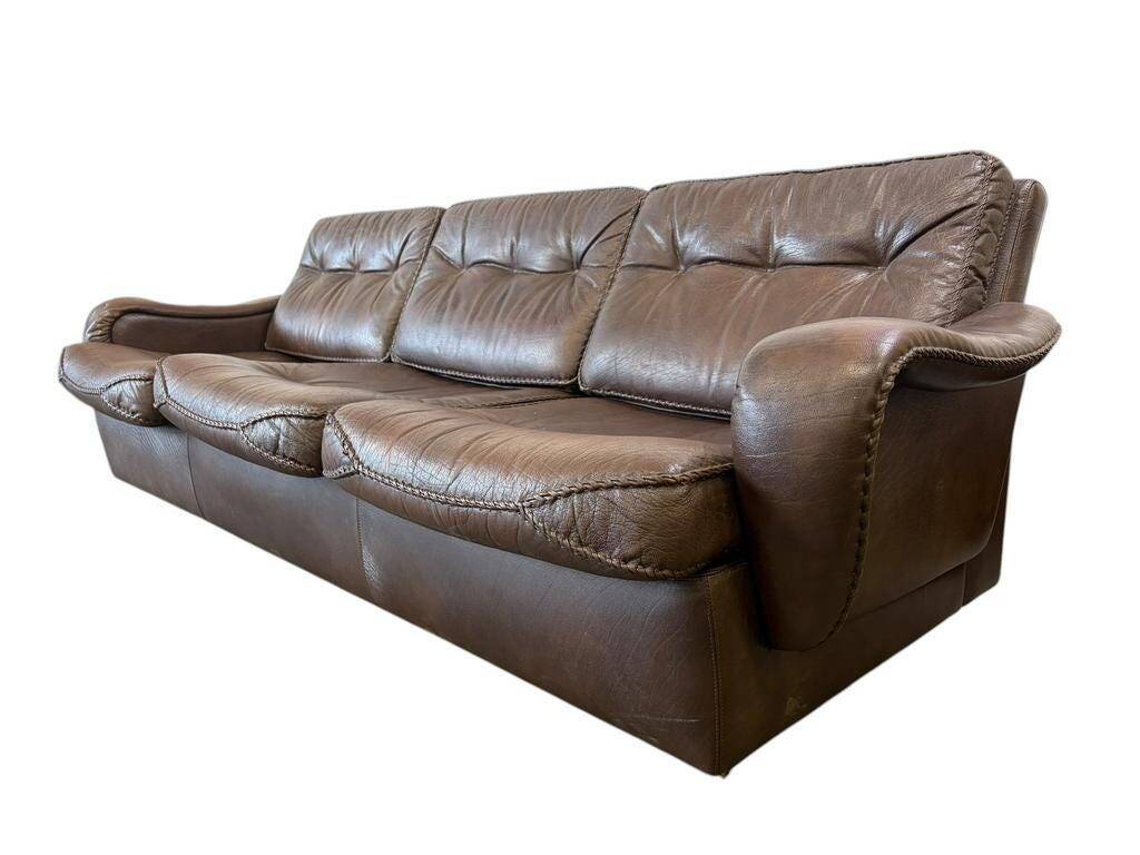 Vintage Danish leather canapé 'Madsen & Schubell' in brown