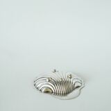 Shell pocket in silver metal, hallmarked, 20th century