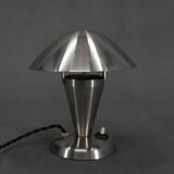 Bauhaus  Nickel "Mushroom" Table Lamp, Czechoslovakia, 1930s