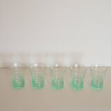 Set of 8 green glasses