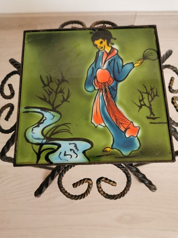 Decorative ceramic wrought iron harness