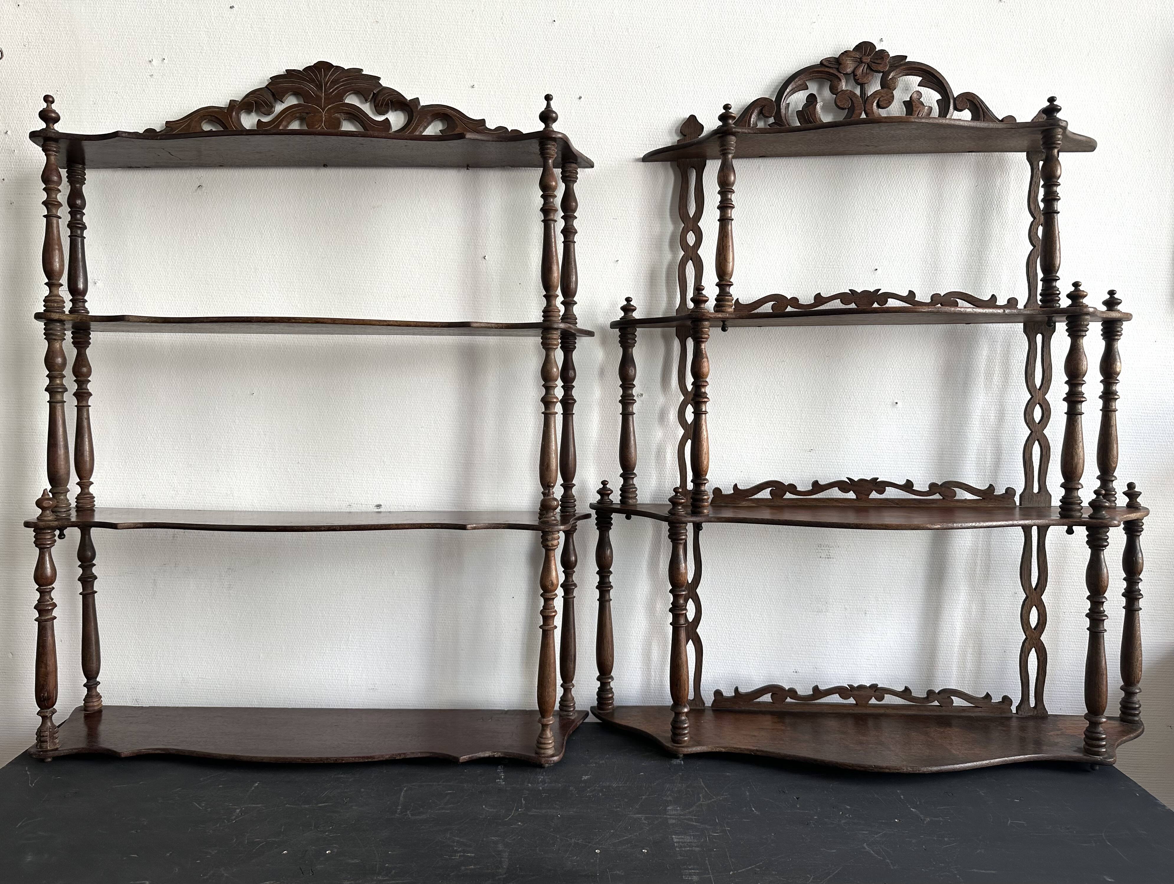 Large Napoleon III turned wood shelf, France 19th century