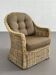 Cabriolet armchair in rattan and wicker