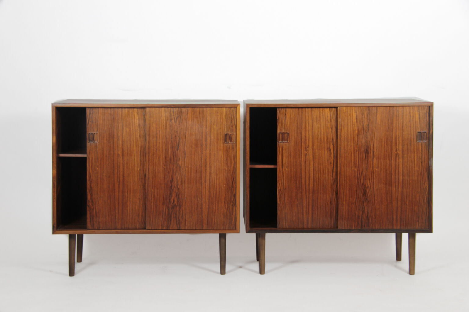 Pair of rosewood slide door sideboards, Denmark 1960s