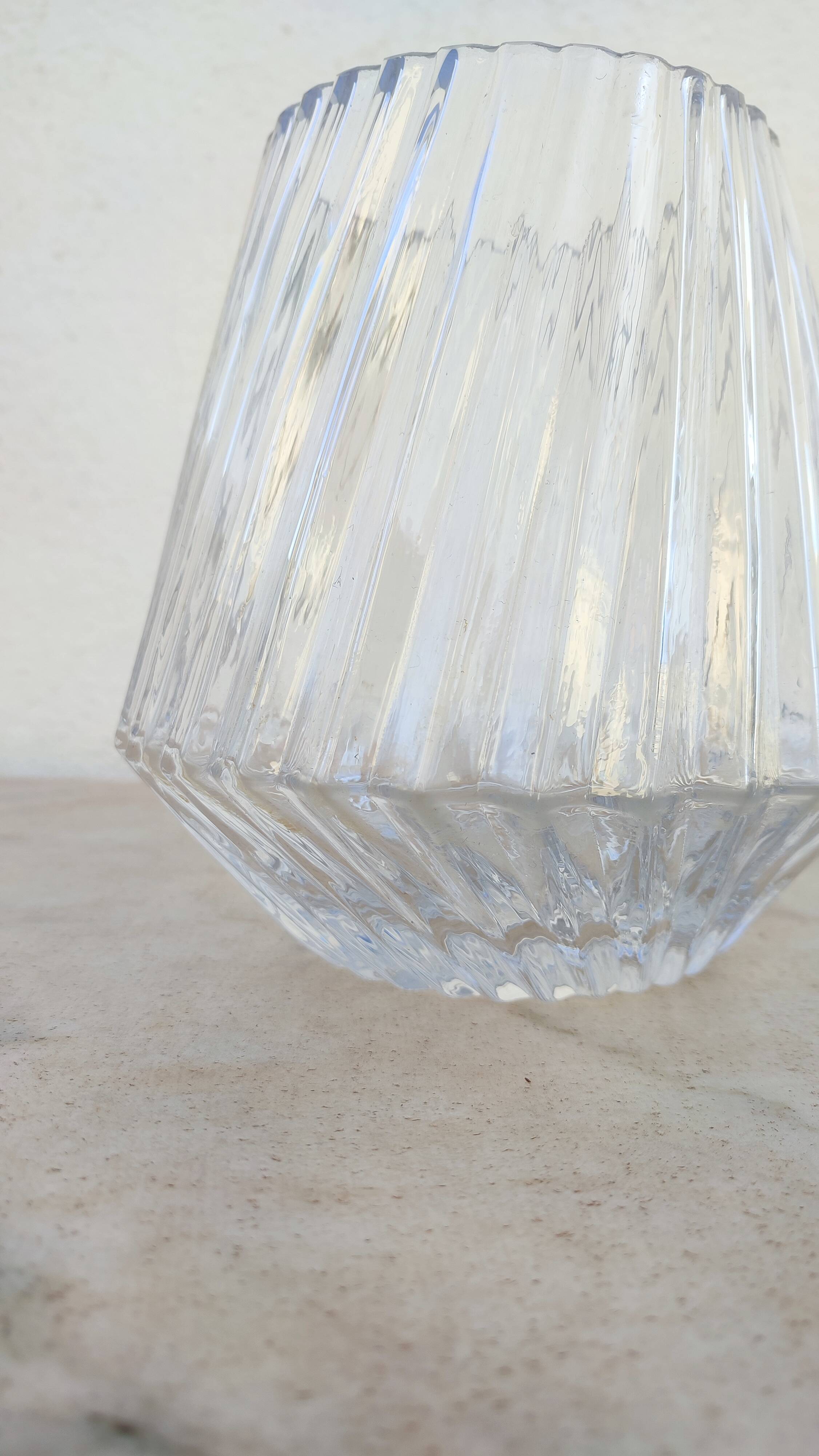 Contemporary embossed crystal vase