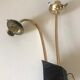 Pair of vintage brass double wall light design 60 years