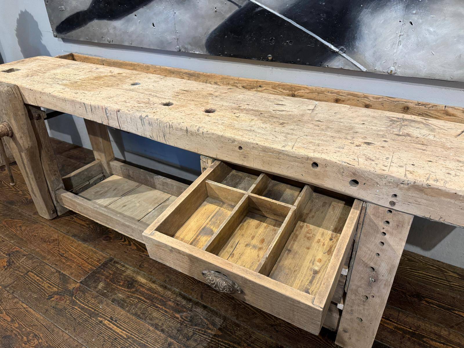 Raw wood workbench