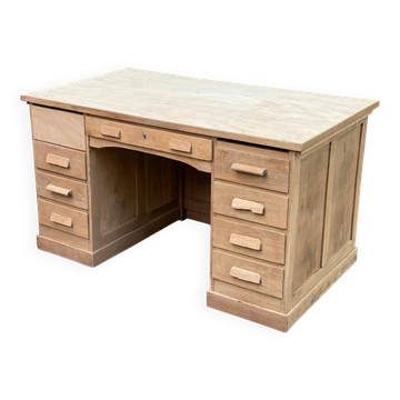 Striped oak administrative desk from 1930, 137cm.