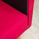 Pair of Drevotex Zamberk armchairs, red fabric and faux leather 1970