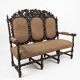 Three-seater armchair in Louis XIII style made of oak from the 19th century.
