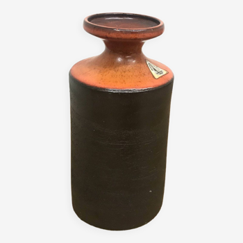 Vintage orange ceramic vase
