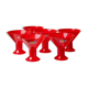 Six Red Glass Joy by Leonardo Drinking Glasses - Postmodern Memphis Style, 1980s Italian Vintage Glassware