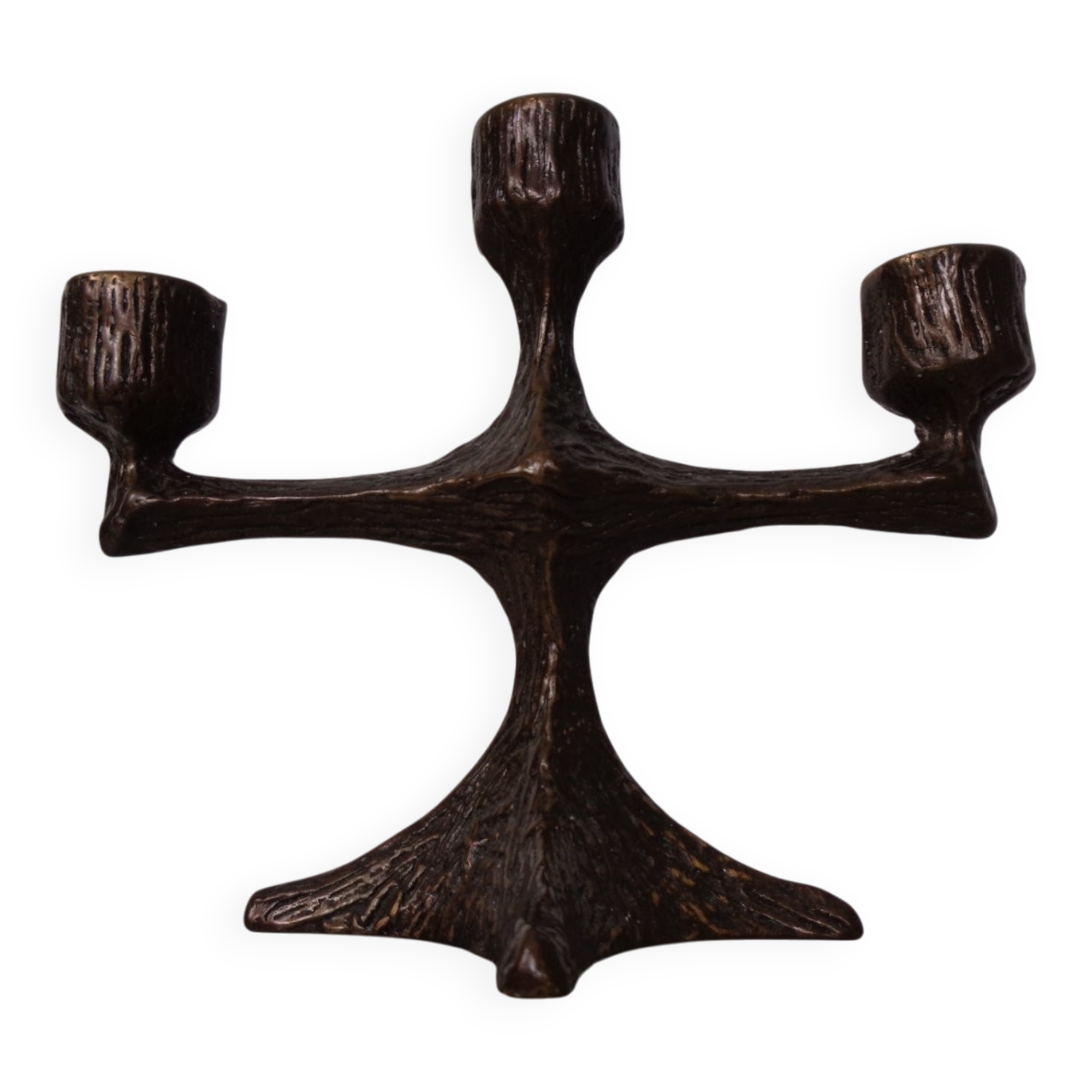 Brutalist Bronze Candleholder, 1960s