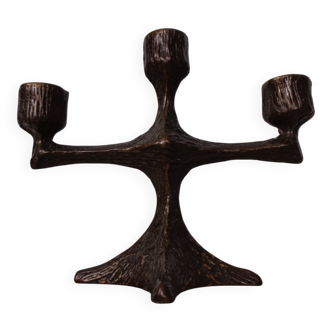Brutalist Bronze Candleholder, 1960s