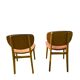 Pair of Scandinavian wood and leather chairs, Circa 1960