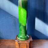 Large Art Nouveau vase in crackled green glazed stoneware – Baluster neck