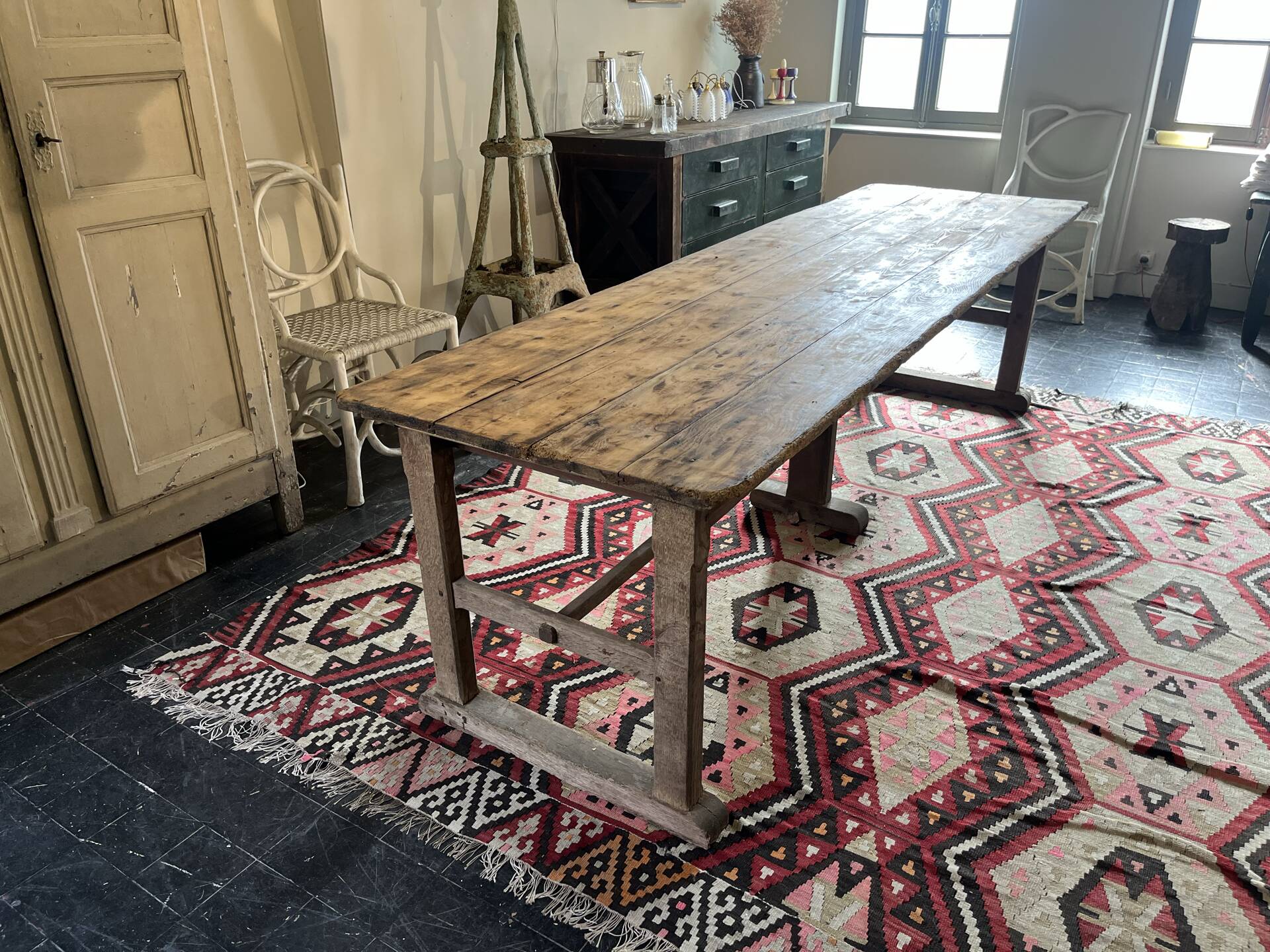 19th-century farmhouse table