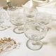 Antique engraved crystal aperitif glasses