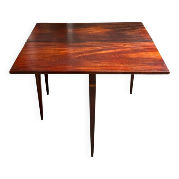 Table pliante, console en bois foncé